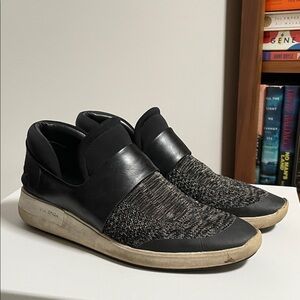 Via Spiga Women's Black and Gray Slip-On Sneakers